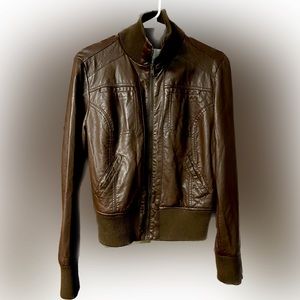 Large Brown Faux Leather Xhilaration Jacket